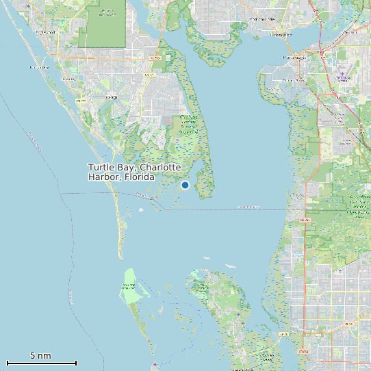 Map of Turtle Bay, Charlotte Harbor, Florida Tide Prediction Station
