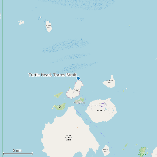 Map of Turtle Head, Torres Strait Tide Prediction Station