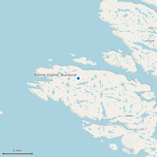 Map of Bonne Island, Nunavut Tide Prediction Station