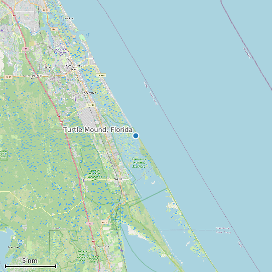 Map of Turtle Mound, Florida Tide Prediction Station