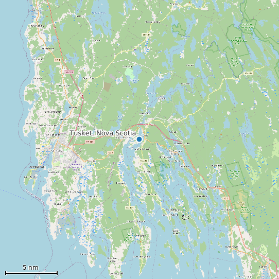 Map of Tusket, Nova Scotia Tide Prediction Station