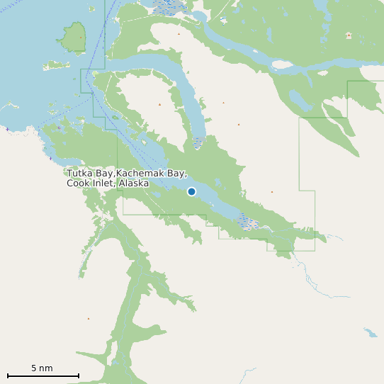 Map of Tutka Bay,Kachemak Bay, Cook Inlet, Alaska Tide Prediction Station