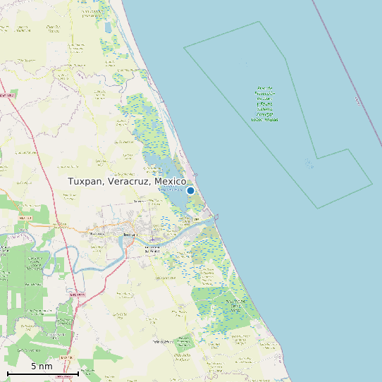 Map of Tuxpan, Veracruz, Mexico Tide Prediction Station