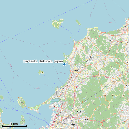 Map of Tuyazaki, Hukuoka, Japan Tide Prediction Station