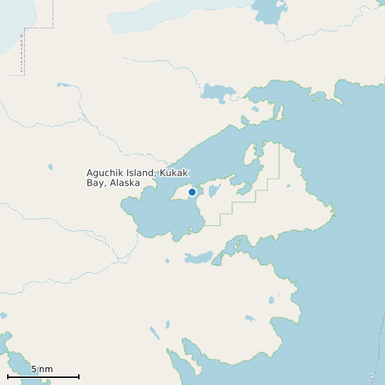Map of Aguchik Island, Kukak Bay, Alaska Tide Prediction Station