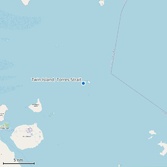 Map of Twin Island, Torres Strait Tide Prediction Station
