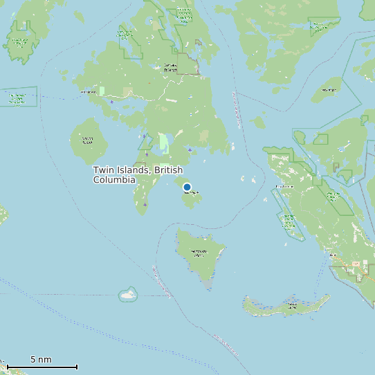 Map of Twin Islands, British Columbia Tide Prediction Station