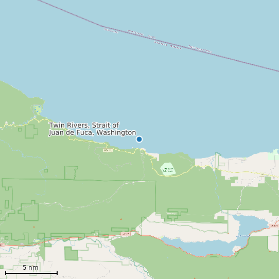 Map of Twin Rivers, Strait of Juan de Fuca, Washington Tide Prediction Station