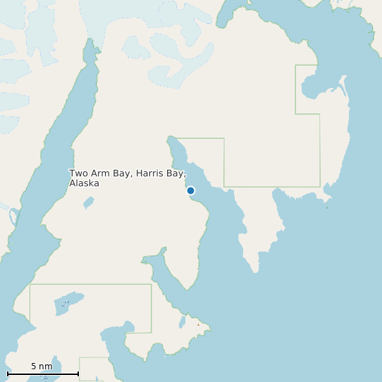 Map of Two Arm Bay, Harris Bay, Alaska Tide Prediction Station