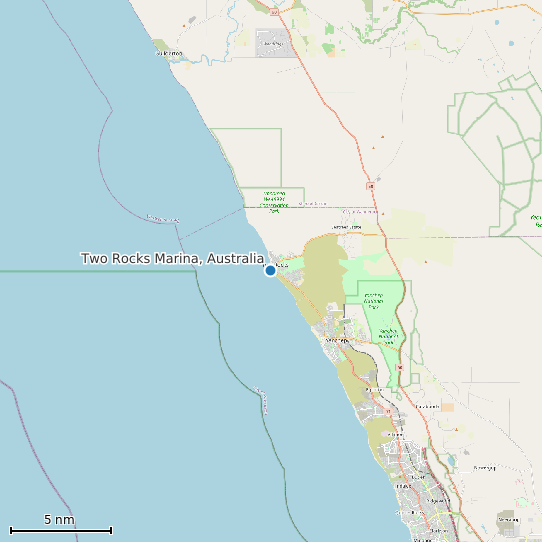 Map of Two Rocks Marina, Australia Tide Prediction Station
