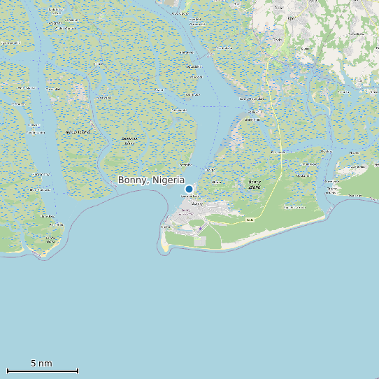 Map of Bonny, Nigeria Tide Prediction Station