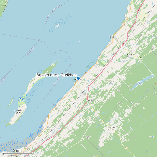 Map of Bonsecours, Qu�bec Tide Prediction Station