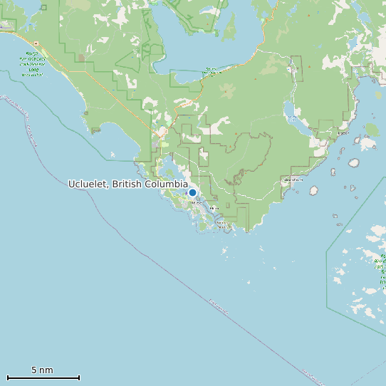 Map of Ucluelet, British Columbia Tide Prediction Station