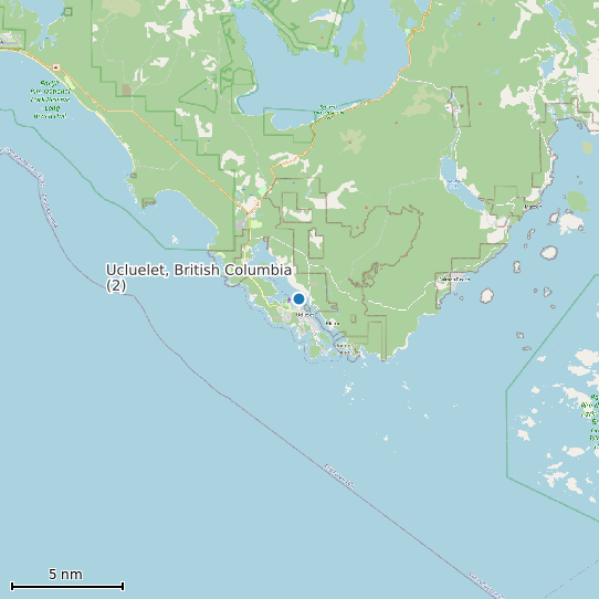 Map of Ucluelet, British Columbia (2) Tide Prediction Station