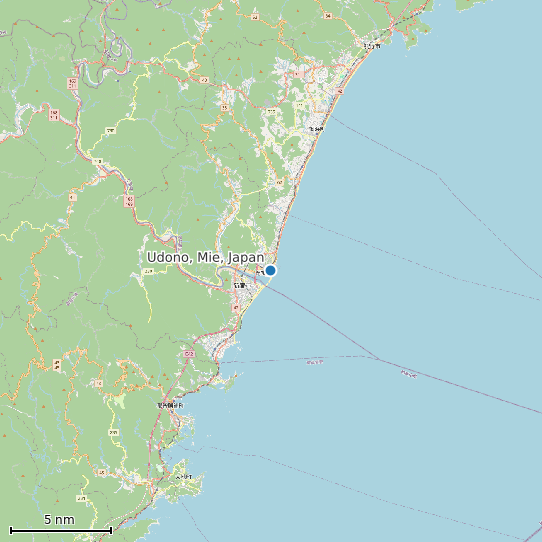 Map of Udono, Mie, Japan Tide Prediction Station