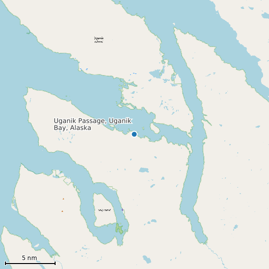 Map of Uganik Passage, Uganik Bay, Alaska Tide Prediction Station