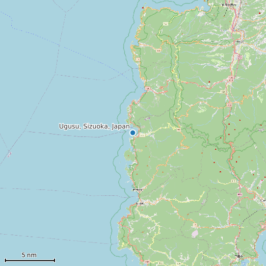 Map of Ugusu, Sizuoka, Japan Tide Prediction Station