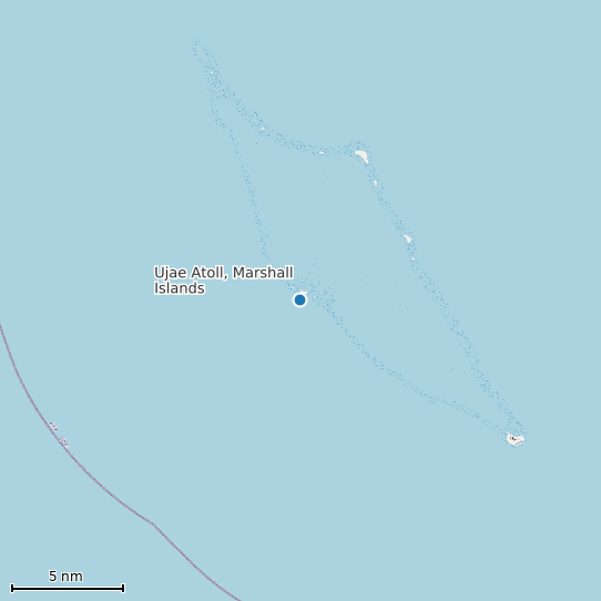 Map of Ujae Atoll, Marshall Islands Tide Prediction Station