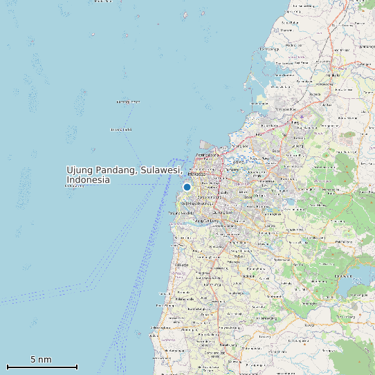 Map of Ujung Pandang, Sulawesi, Indonesia Tide Prediction Station