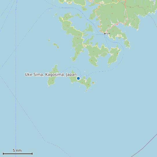 Map of Uke Sima, Kagosima, Japan Tide Prediction Station