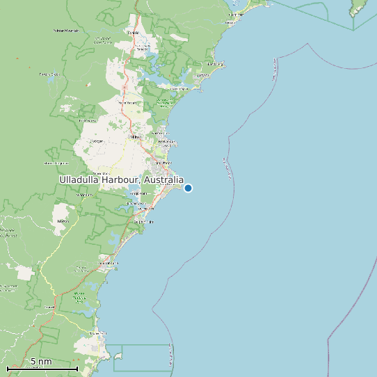 Map of Ulladulla Harbour, Australia Tide Prediction Station
