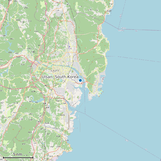 Map of Ulsan, South Korea Tide Prediction Station