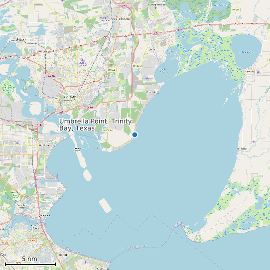 Map of Umbrella Point, Trinity Bay, Texas Tide Prediction Station