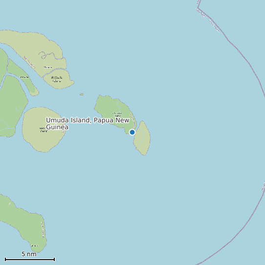 Map of Umuda Island, Papua New Guinea Tide Prediction Station