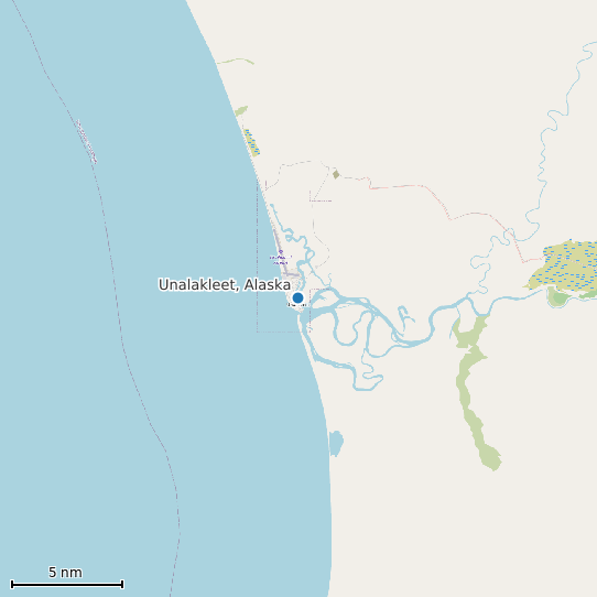 Map of Unalakleet, Alaska Tide Prediction Station