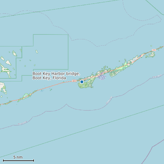 Map of Boot Key Harbor bridge, Boot Key, Florida Tide Prediction Station