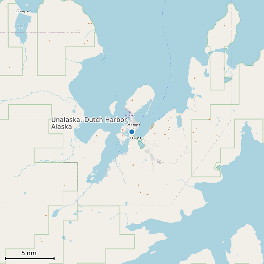 Map of Unalaska, Dutch Harbor, Alaska Tide Prediction Station