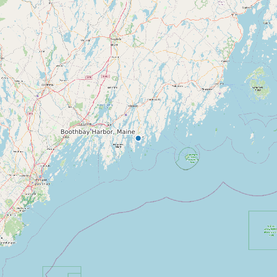 Map of Boothbay Harbor, Maine Tide Prediction Station