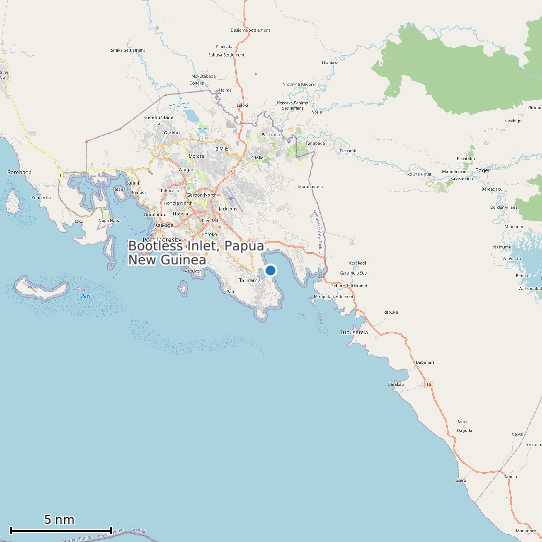 Map of Bootless Inlet, Papua New Guinea Tide Prediction Station