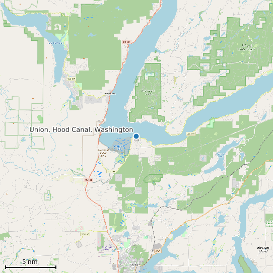 Map of Union, Hood Canal, Washington Tide Prediction Station