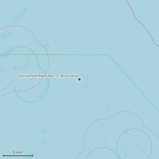 Map of Unnamed Reef No. 1, Australia Tide Prediction Station