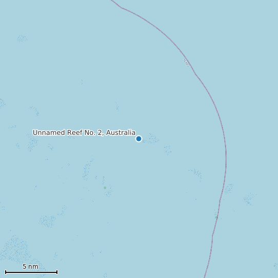 Map of Unnamed Reef No. 2, Australia Tide Prediction Station