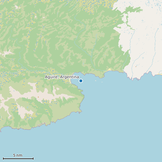 Map of Aguire, Argentina Tide Prediction Station