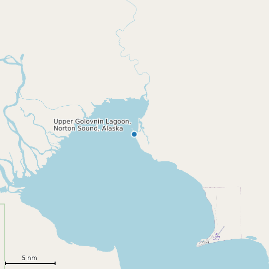 Map of Upper Golovnin Lagoon, Norton Sound, Alaska Tide Prediction Station