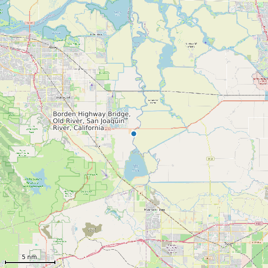 Map of Borden Highway Bridge, Old River, San Joaquin River, California Tide Prediction Station