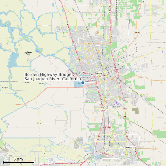 Map of Borden Highway Bridge, San Joaquin River, California Tide Prediction Station