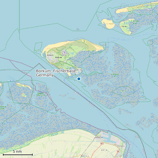 Map of Borkum, Fischerbalje, Germany Tide Prediction Station