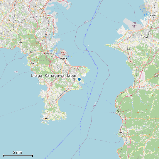 Map of Uraga, Kanagawa, Japan Tide Prediction Station
