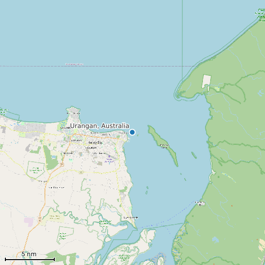 Map of Urangan, Australia Tide Prediction Station