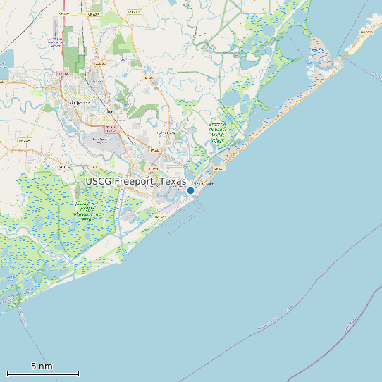 Map of USCG Freeport, Texas Tide Prediction Station