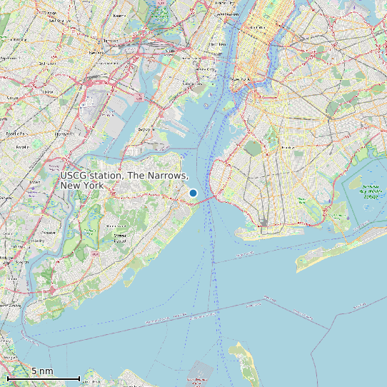 Map of USCG station, The Narrows, New York Tide Prediction Station