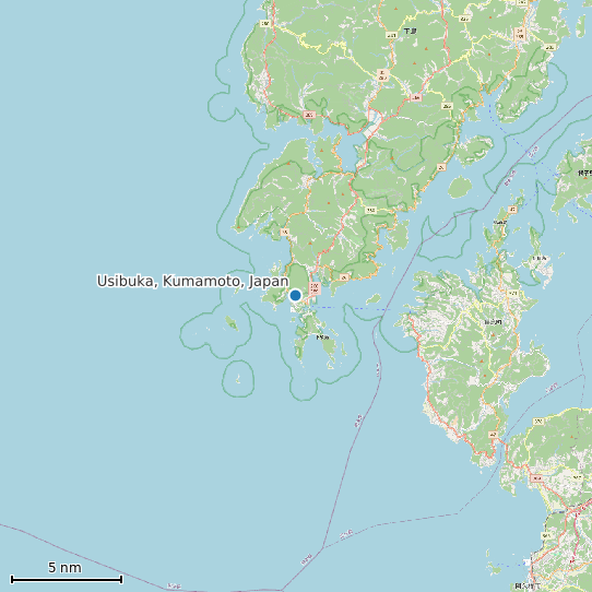 Map of Usibuka, Kumamoto, Japan Tide Prediction Station