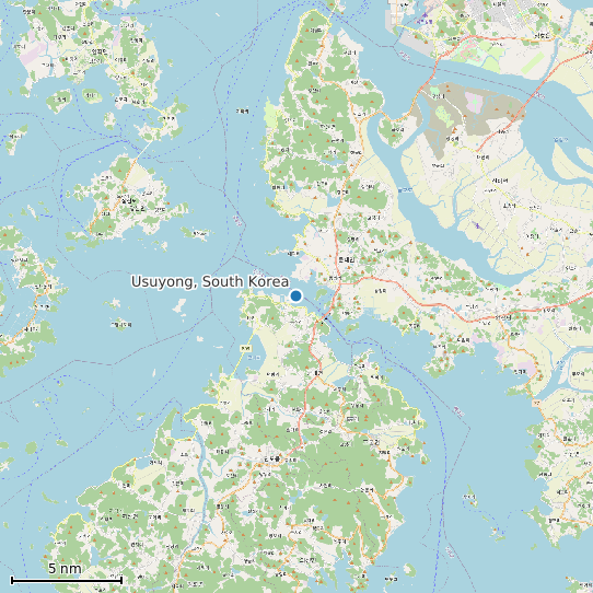 Map of Usuyong, South Korea Tide Prediction Station