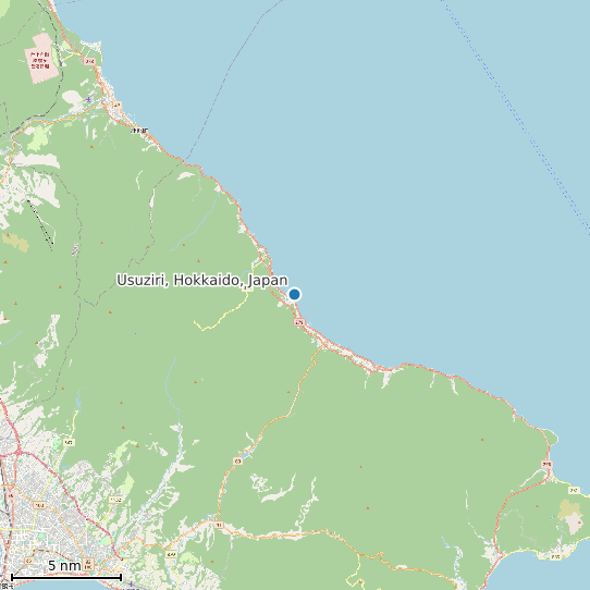 Map of Usuziri, Hokkaido, Japan Tide Prediction Station