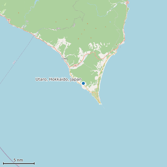 Map of Utaro, Hokkaido, Japan Tide Prediction Station
