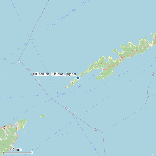 Map of Utinoura, Ehime, Japan Tide Prediction Station